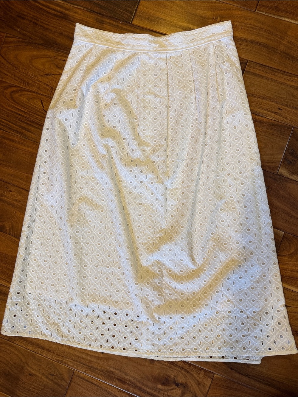 Brooks Brothers Red Fleece white eyelet midi skirt, sz 10, NWOT